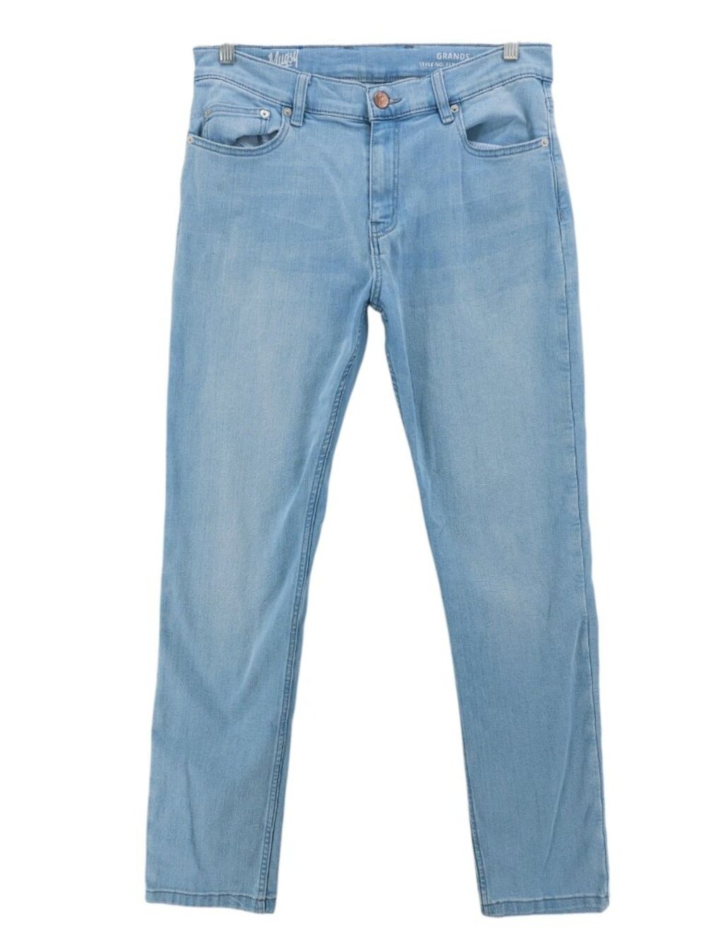 MUGSY Grands Jeans Blue Cotton Stretch Denim Slim Fit Size 34x34